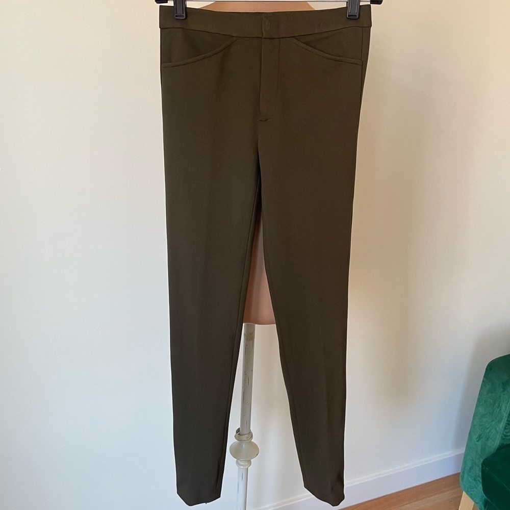 Ralph Lauren Black Label Green Ponte Stretch Viscose Skinny Leg Pants EUC Sz XS